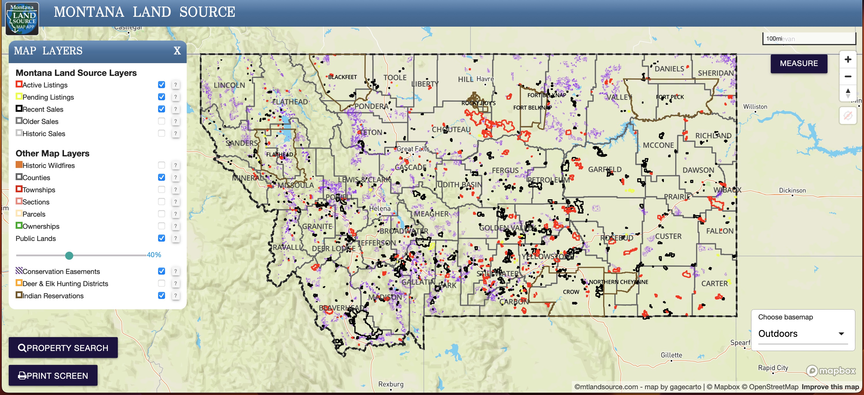 Montana Land Source map app Montana Land Source map app