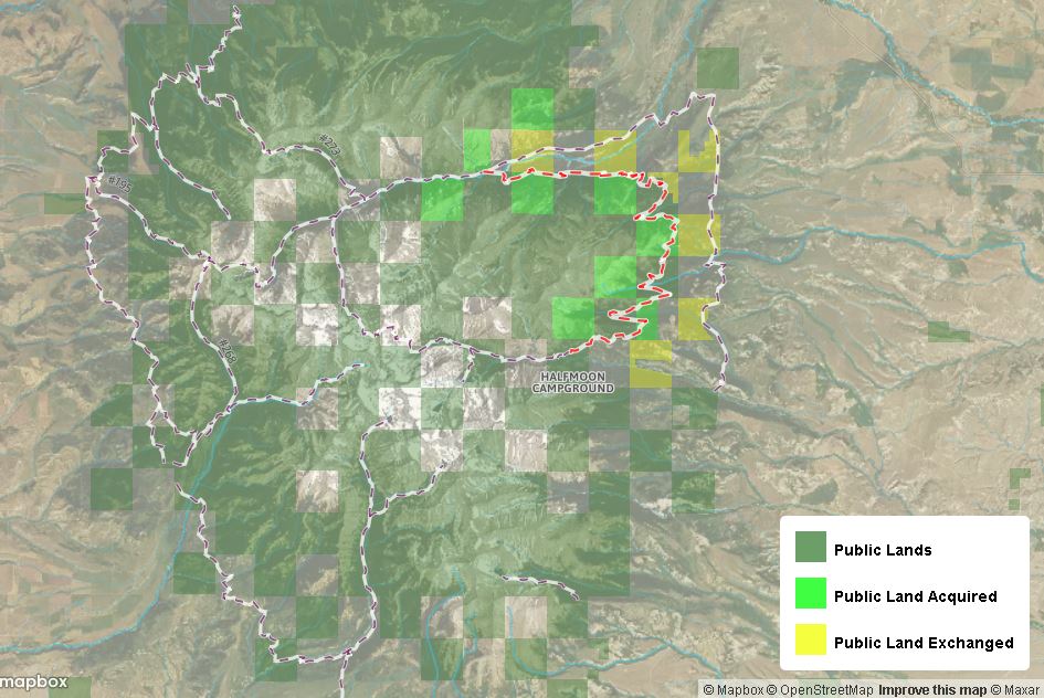 East Crazy Mountains and Inspiration Divide Public Access Improvement Land Exchange map image